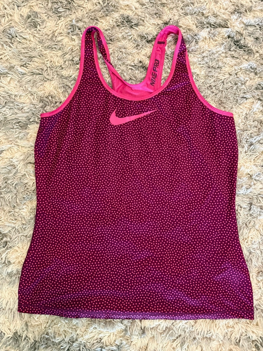 Nike Women's Pink Polka Dot Racerback Tank Top